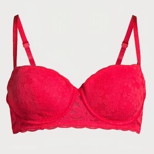 No Boundaries. Balconette Lace Underwire Bra. Vibrant Red. Size 38B. NWT.